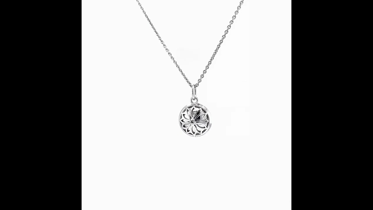 Trance pendant 18k white gold, 30 diamonds 0.15 ct, medium blue enamel, 12.5 mm, V1701/MB/00/00/101