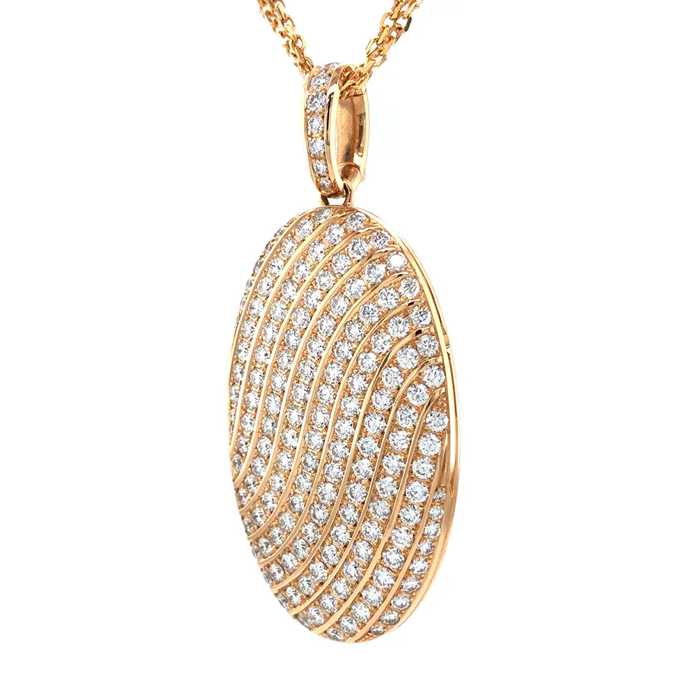 Medaillon aus Roségold mit Brillanten