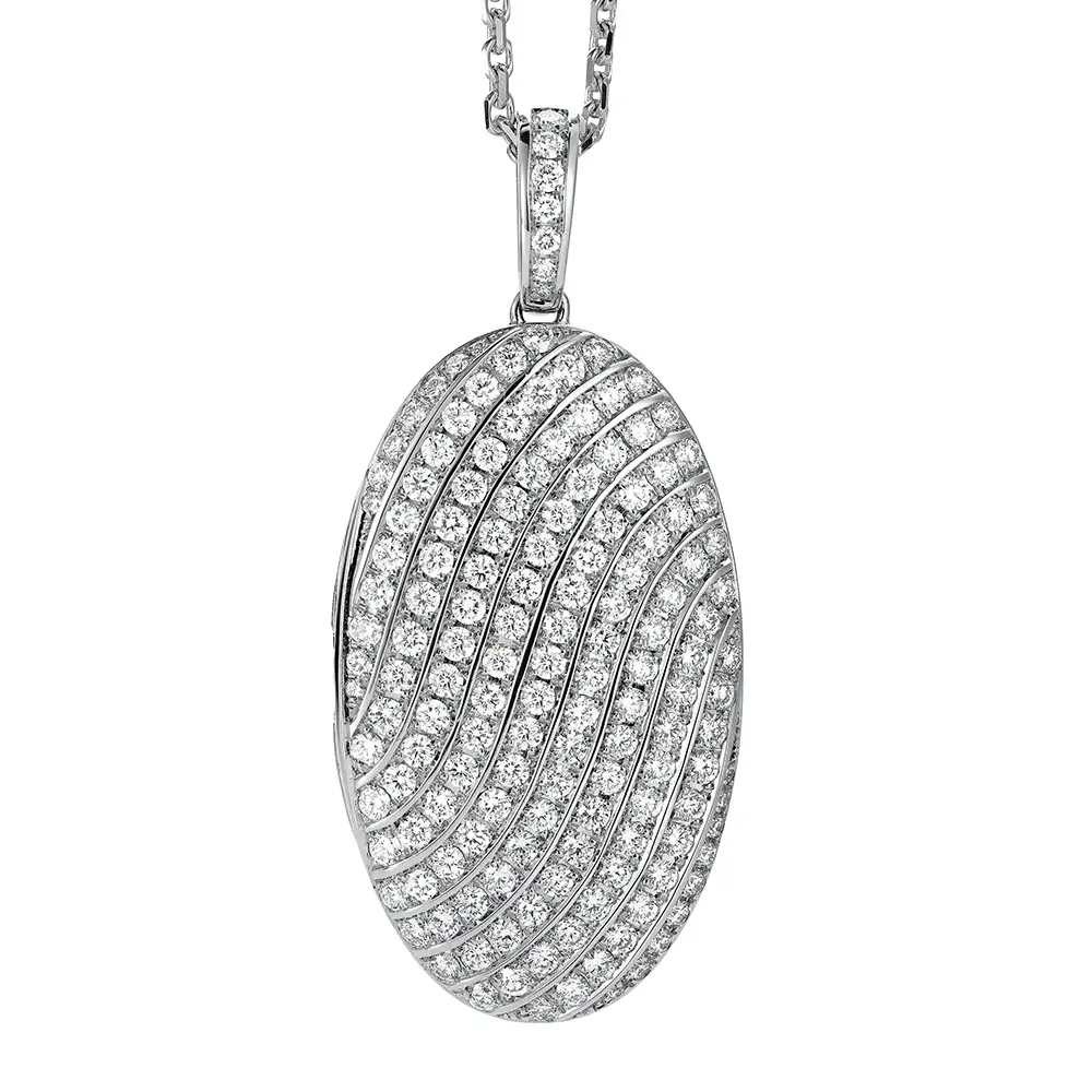 Medaillon aus Weißgold mit Brillanten
