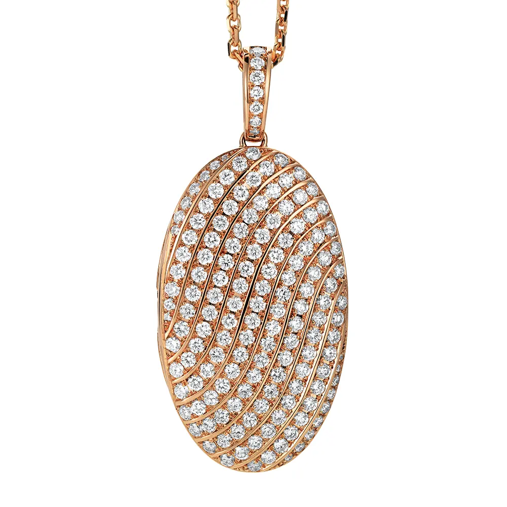 Medaillon aus Roségold mit Brillanten