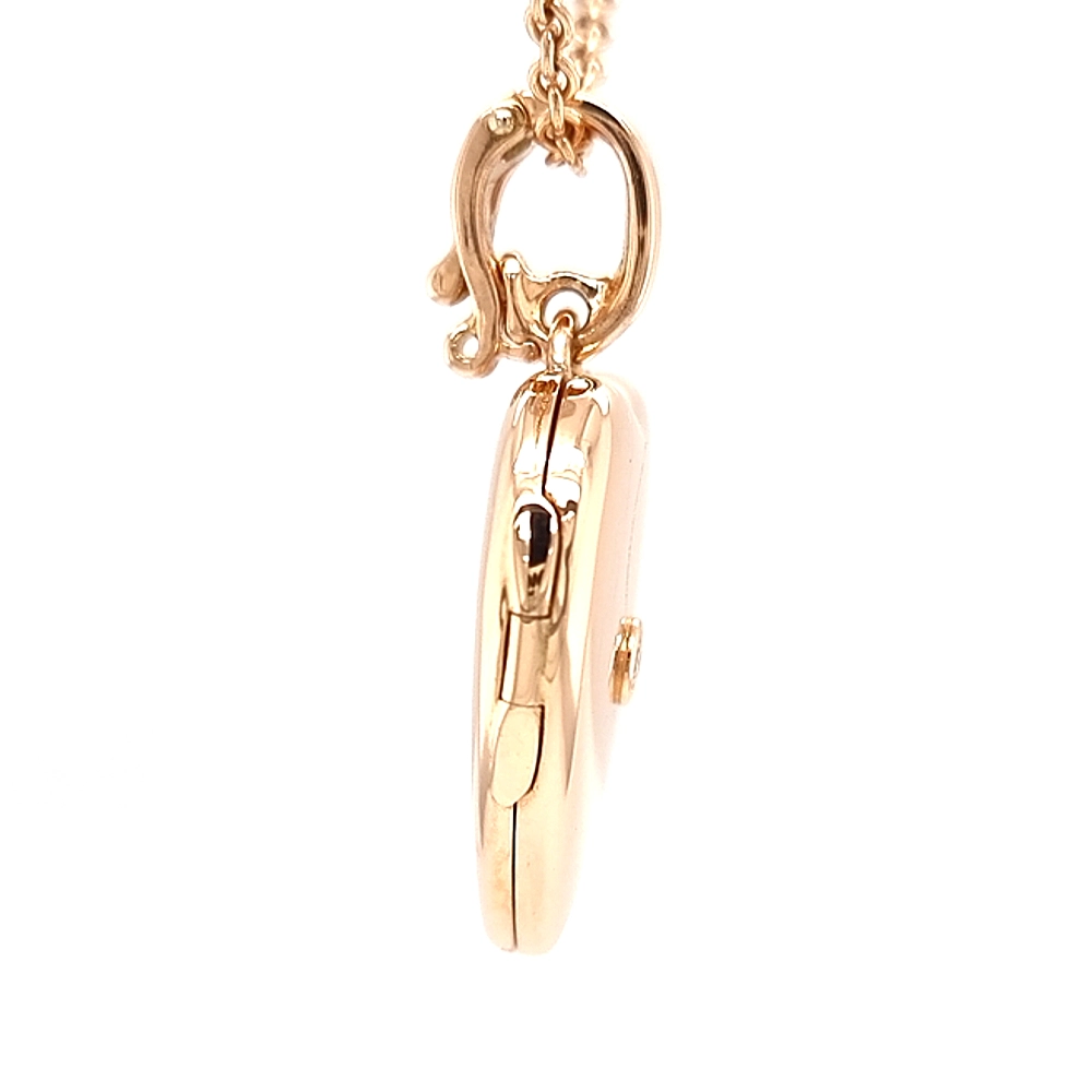 Herzförmiges Medaillon-Collier in Roségold mit einem Brillant