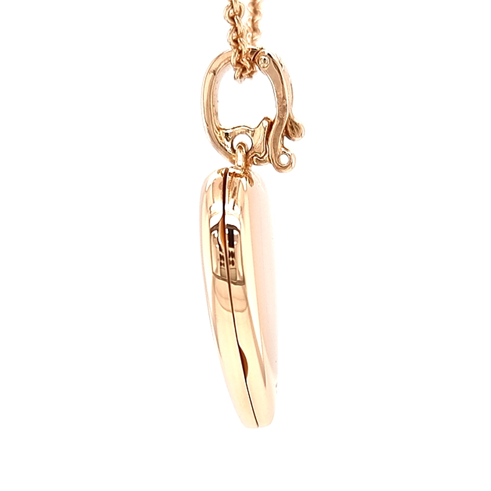 Herzförmiges Medaillon-Collier in Roségold mit einem Brillant