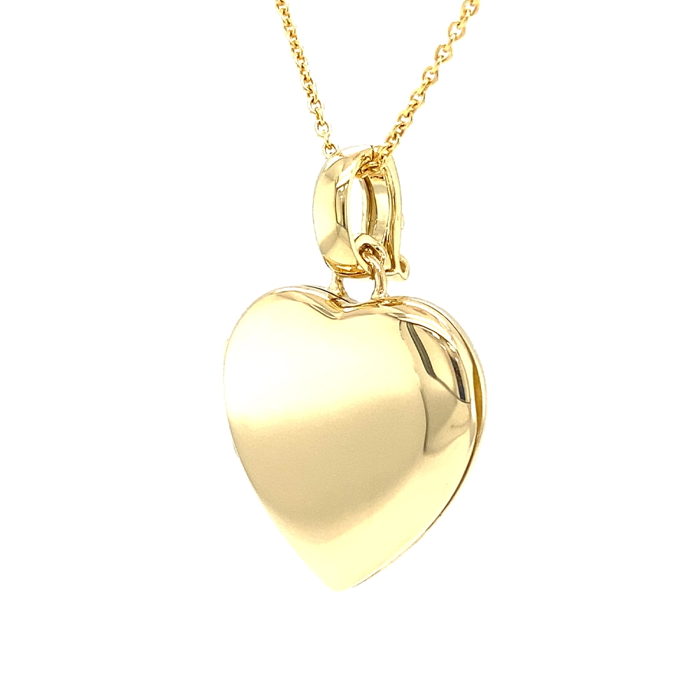 Herzförmiges Medaillon-Collier in Gelbgold