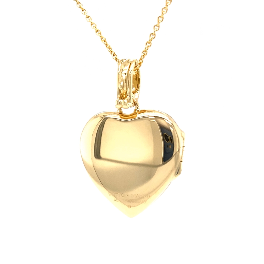 Herzförmiges Medaillon-Collier in Gelbgold
