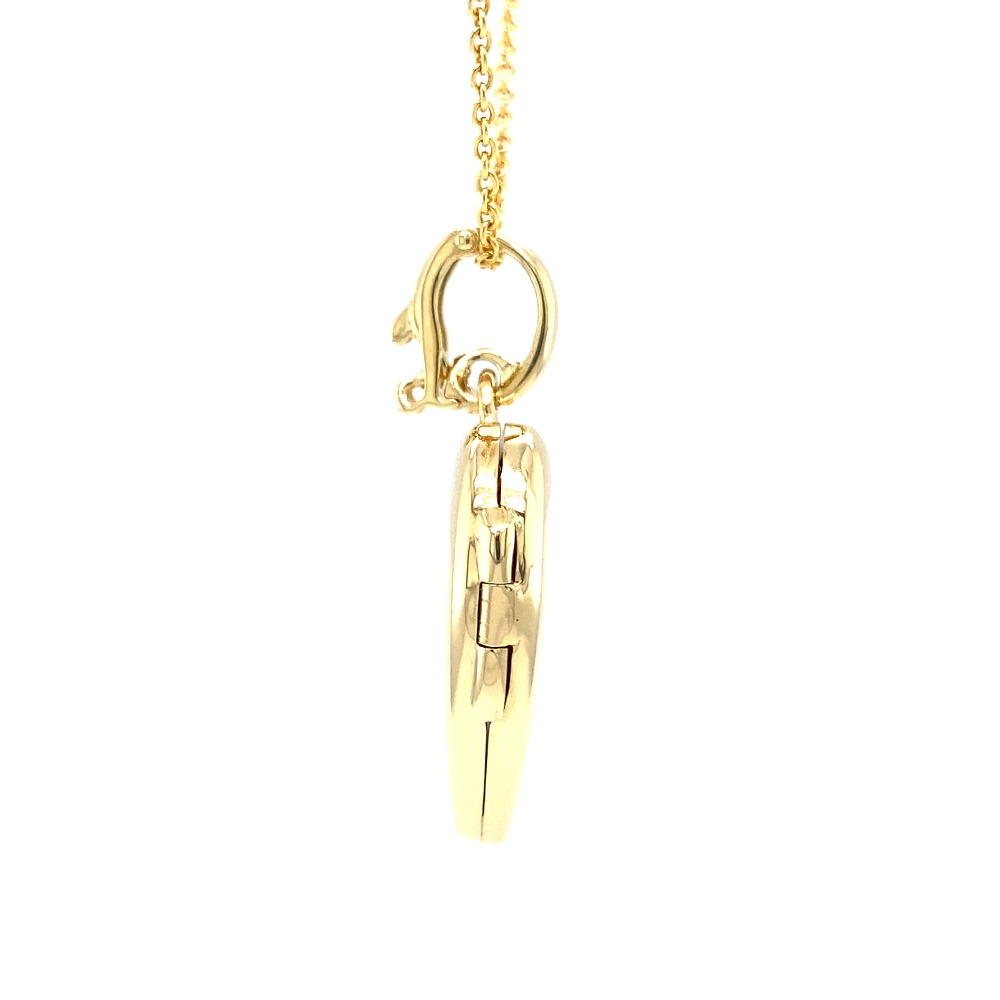 Herzförmiges Medaillon-Collier in Gelbgold