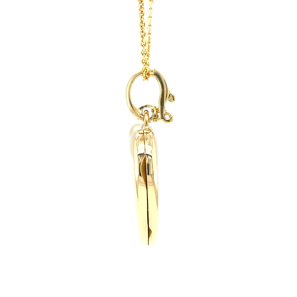 Herzförmiges Medaillon-Collier in Gelbgold