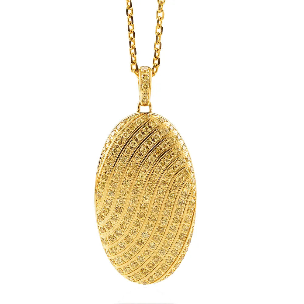 Medaillon aus Weißgold mit Brillanten