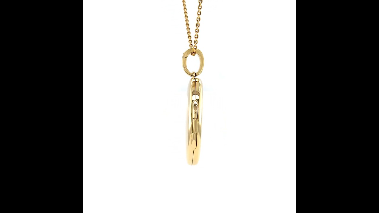 Oval locket necklace, 750/- yellow gold (18k), 9 diamonds, 32 x 23 mm, V1756/00/00/00/102
